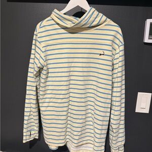 Yellow and Blue Striped cowl neck Sweater